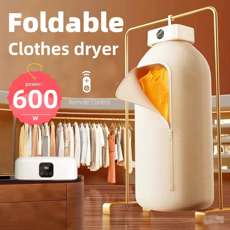 Mini Portable Dryer Foldable Electric Dryer Apartment Portable Dryer Travel RVS with Dryer Bag and Time Set Travel Style